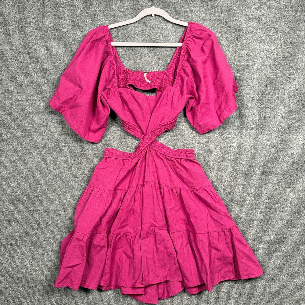 Free People Fuchsia Cut-Out Mini Dress